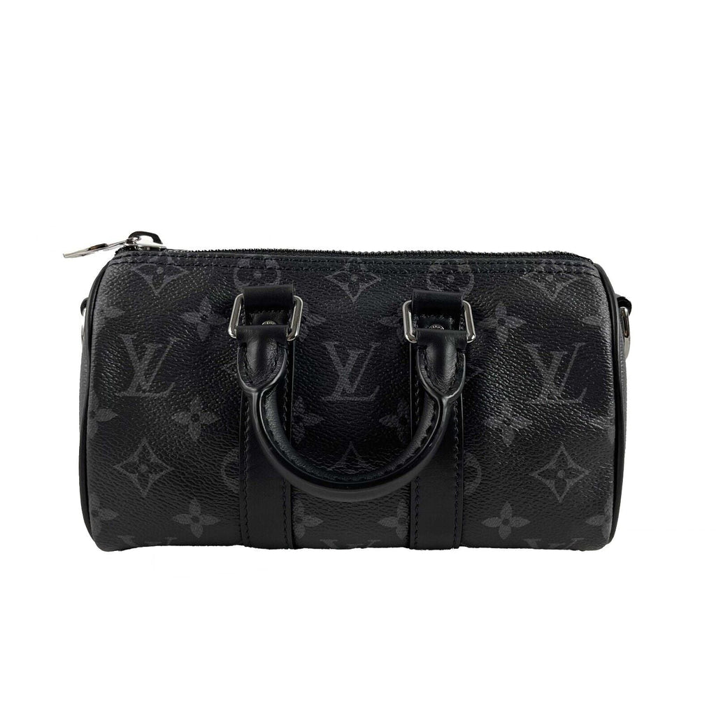 LOUIS VUITTON Excellent Reverse Monogram Eclipse Keepall XS Black Crossbody Bag