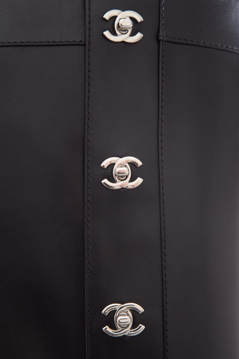 Chanel Black Knee High Riding Boots SZ 38.5