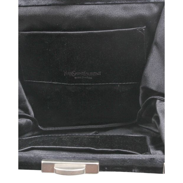 YVES SAINT LAURENT Black Silk And Velvet Frame Bag