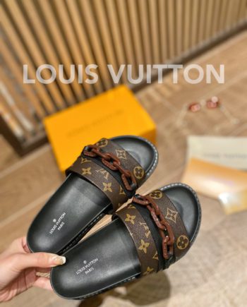 louis vuitton Sunset Flat Comfort Mule Black/Brown For Women LV