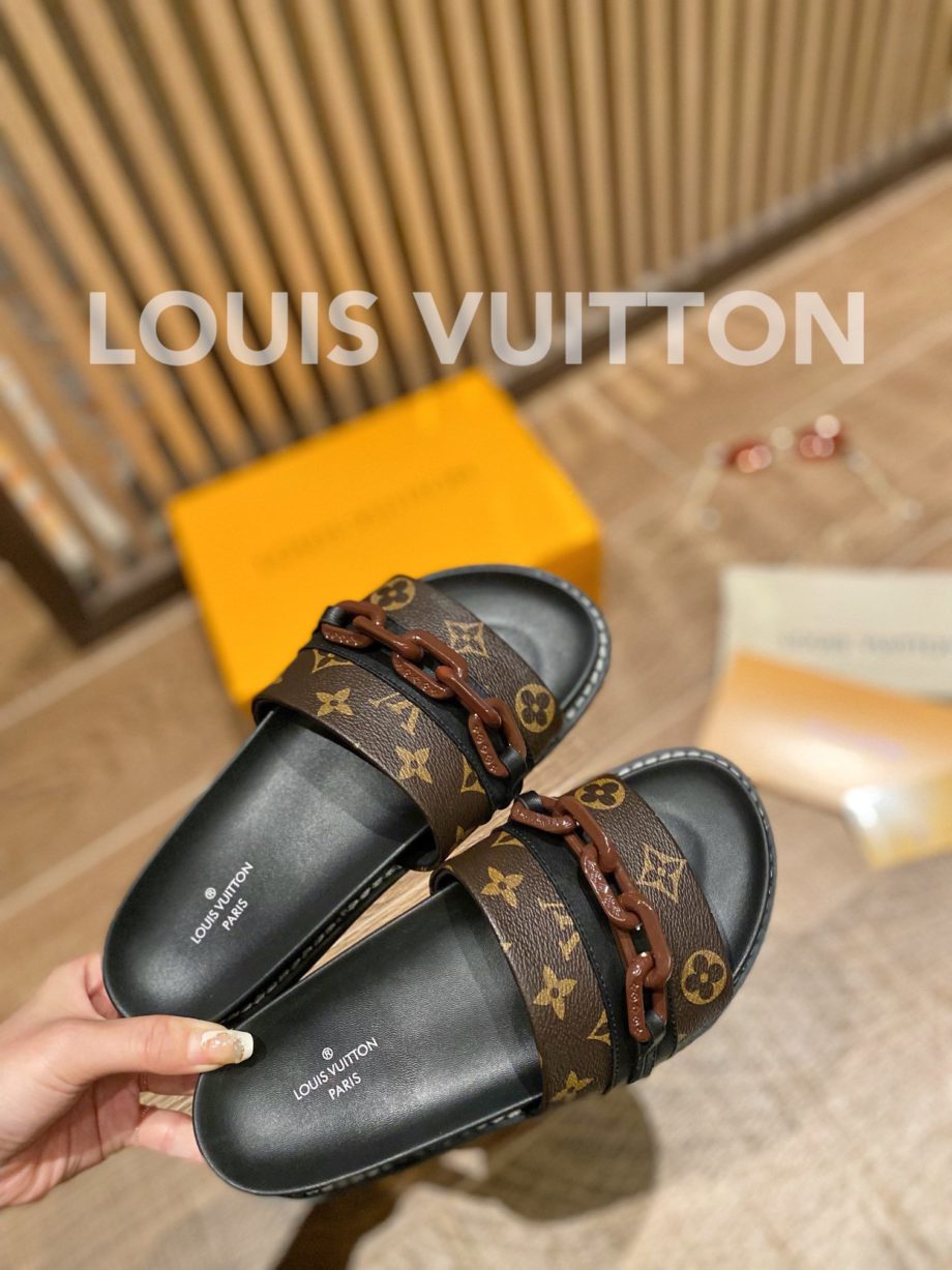 louis vuitton Sunset Flat Comfort Mule Black/Brown For Women LV