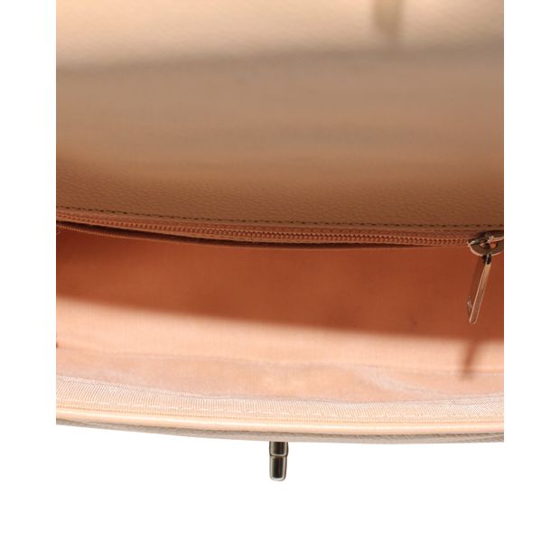 CHANEL Nude Chevron Flap Bag With Silver Hardware