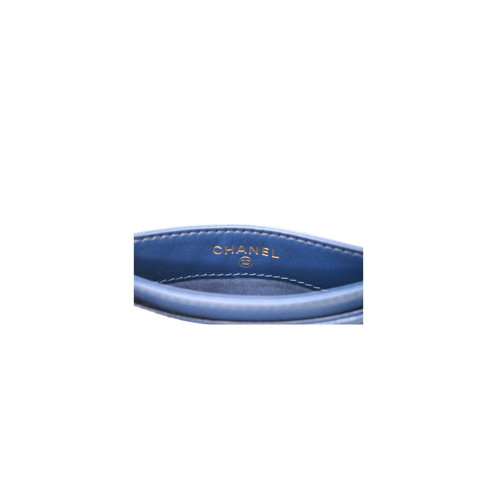 Chanel bag 19 Quilted Goatskin Card Holder Dark Blue