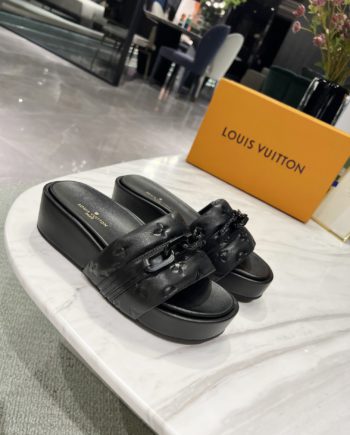 louis vuitton Jumbo Flatform Mule Black For Women LV