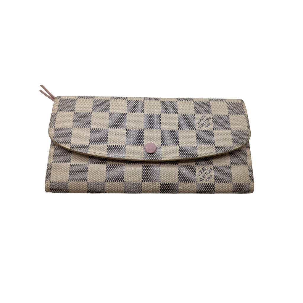 Louis Vuitton Damier Azur Emilie Wallet Rose Ballerine