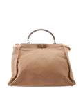 Fendi 8b Large Peekaboo 2-way Tan Leather Tote