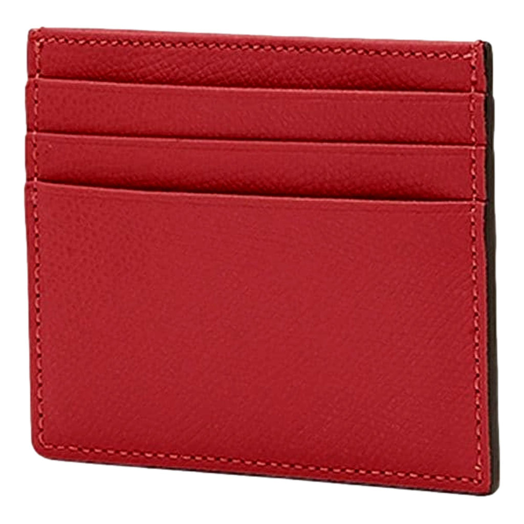 Fendi F Logo Fragola Red Leather Card Case Wallet 8M0445