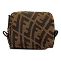 Fendi FF Vertigo Brown Coated Canvas Small Beauty Pouch 8N0179