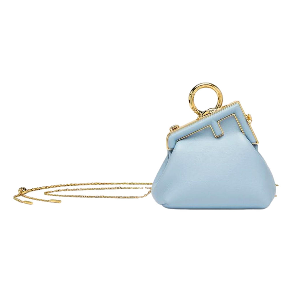 Fendi First Blue Leather Nano Coin Purse Charm 7AS051