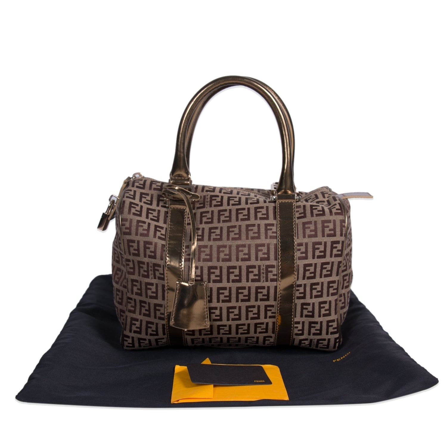 Fendi Zucca Spalmati Boston Bag