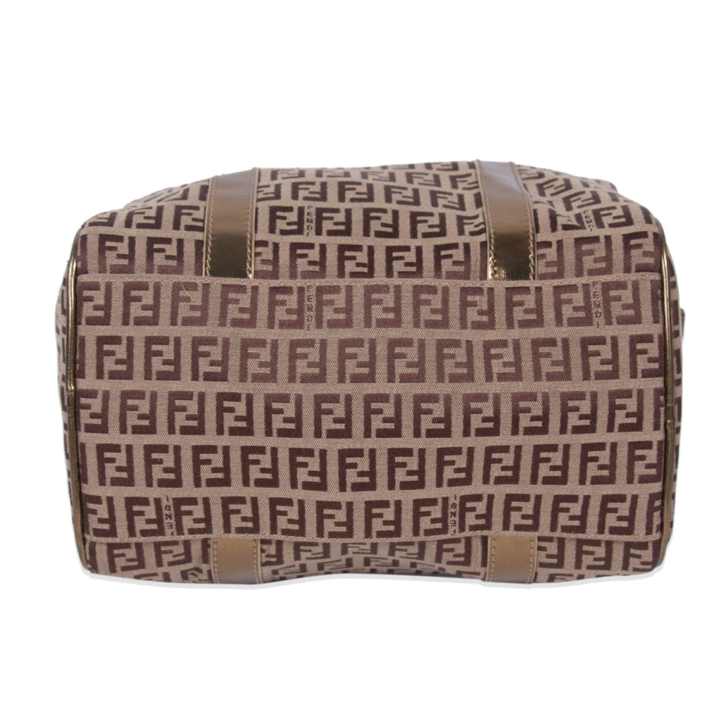 Fendi Zucca Spalmati Boston Bag