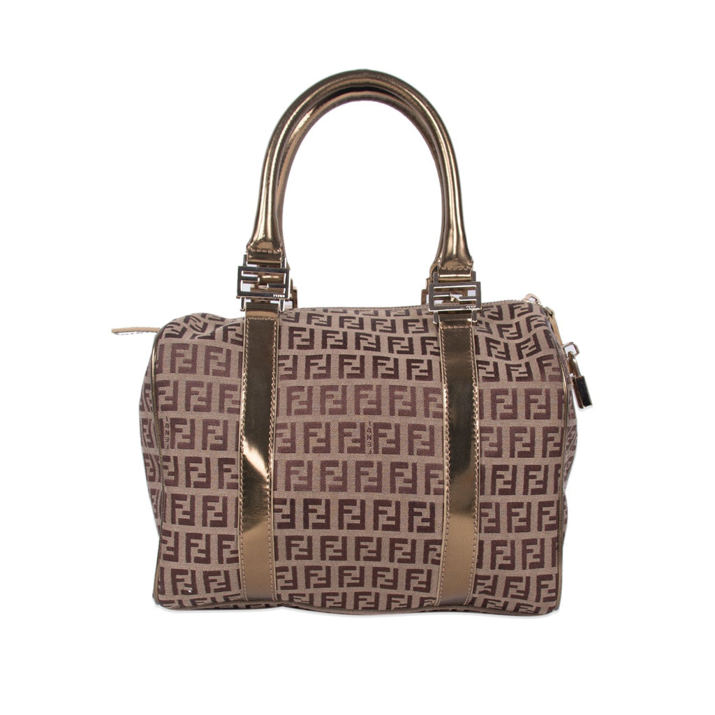 Fendi Zucca Spalmati Boston Bag