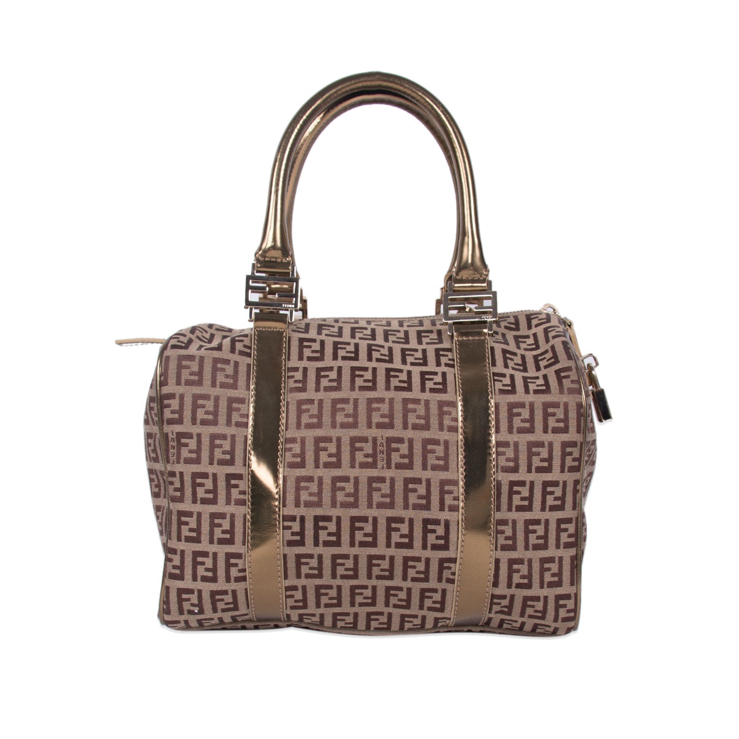 Fendi Zucca Spalmati Boston Bag