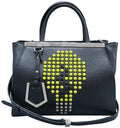 Fendi Petite 2jours Tote Black Calfskin Leather Satchel