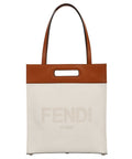 Fendi Roma Brand Embroidered Canvas And Leather Tote Bag 7VA481