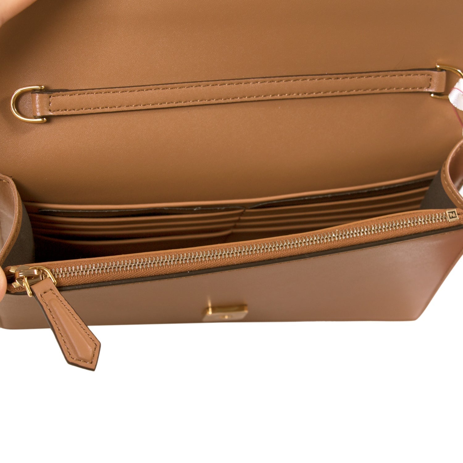 Fendi Wallet on Chain F Leather Shoulder Bag