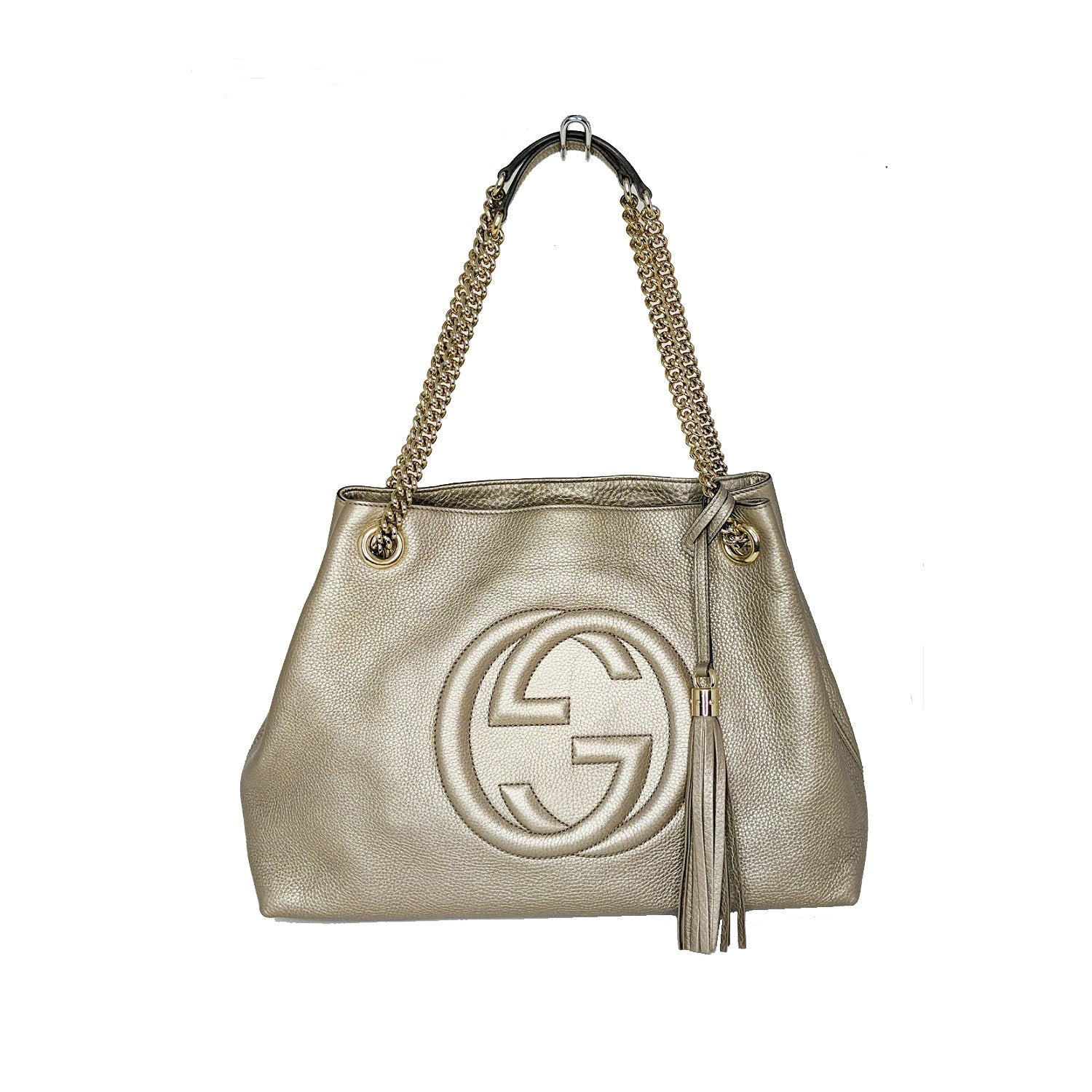 Gucci Pebbled Calfskin Medium Soho Chain Shoulder Bag
