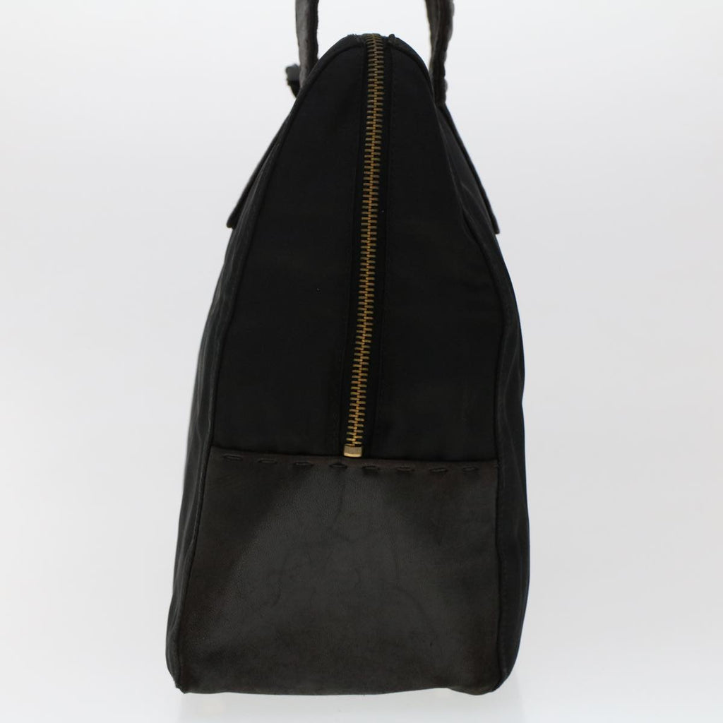 PRADA Hand Bag Nylon Leather Black  fm2536
