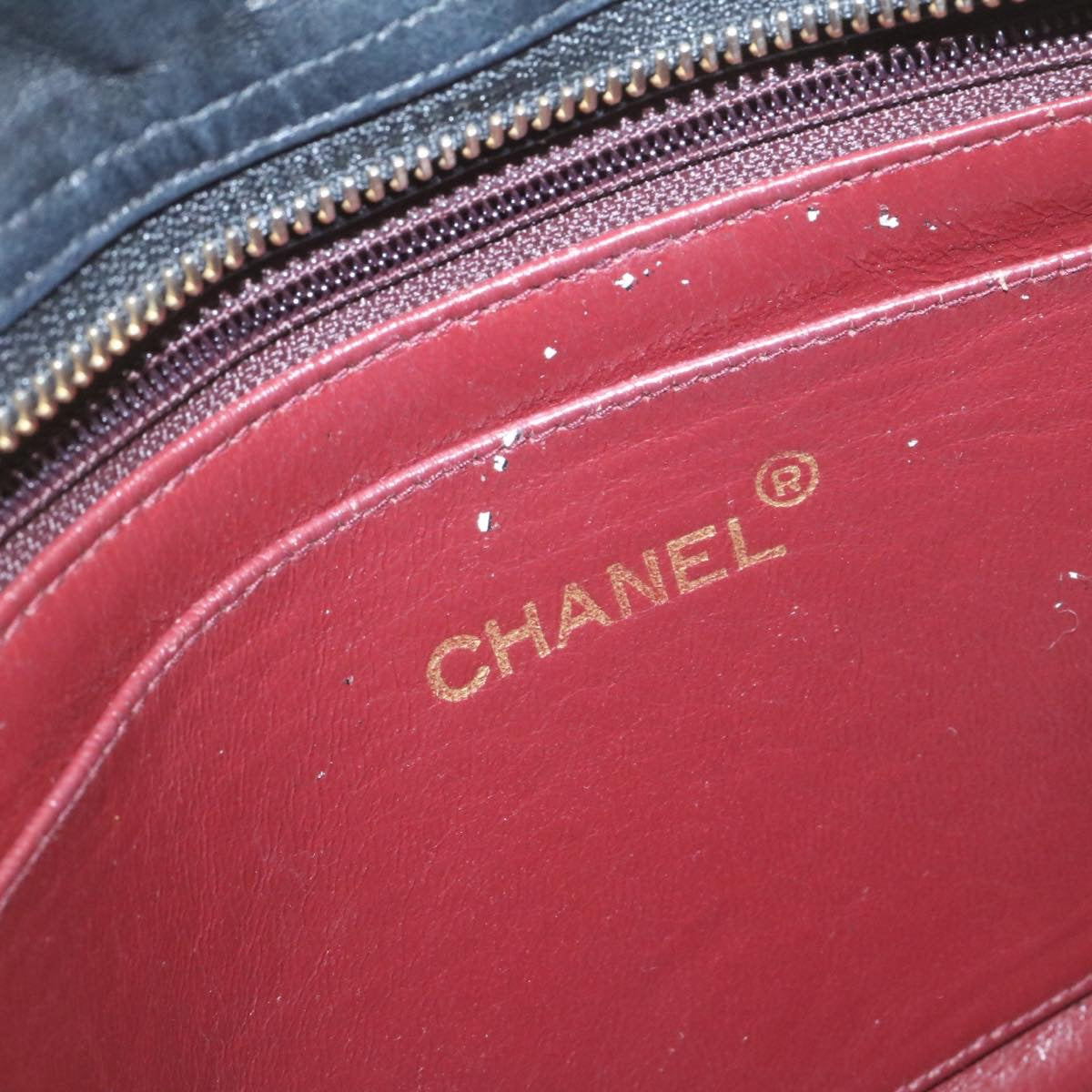 CHANEL Lamb Skin Matelasse Chain Shoulder Bag Black CC  am1201gA