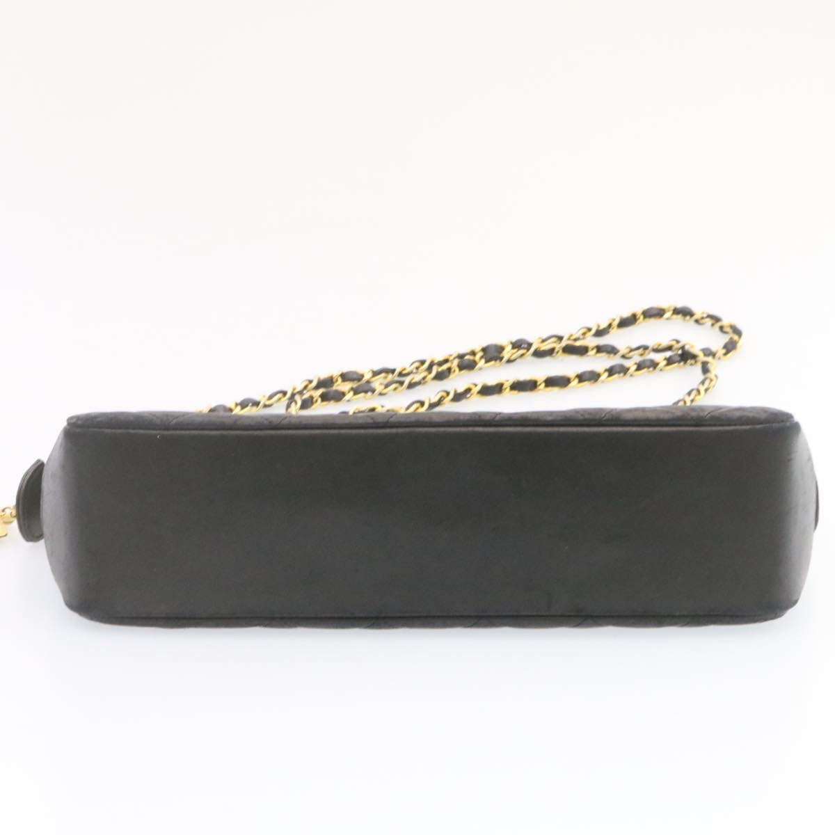 CHANEL Lamb Skin Matelasse Chain Shoulder Bag Black CC  am1201gA