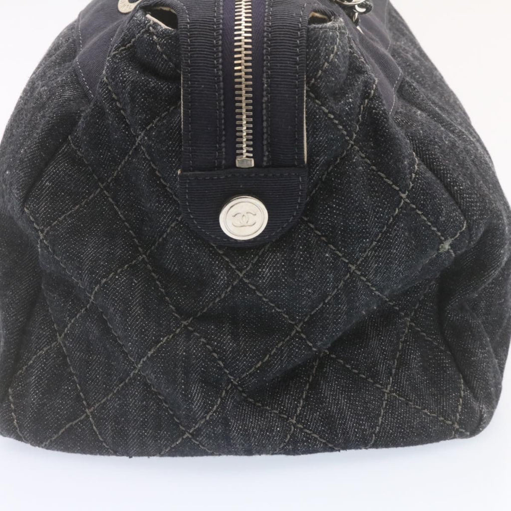 CHANEL Denim Matelasse Chain Shoulder Bag Navy CC  am1468gA