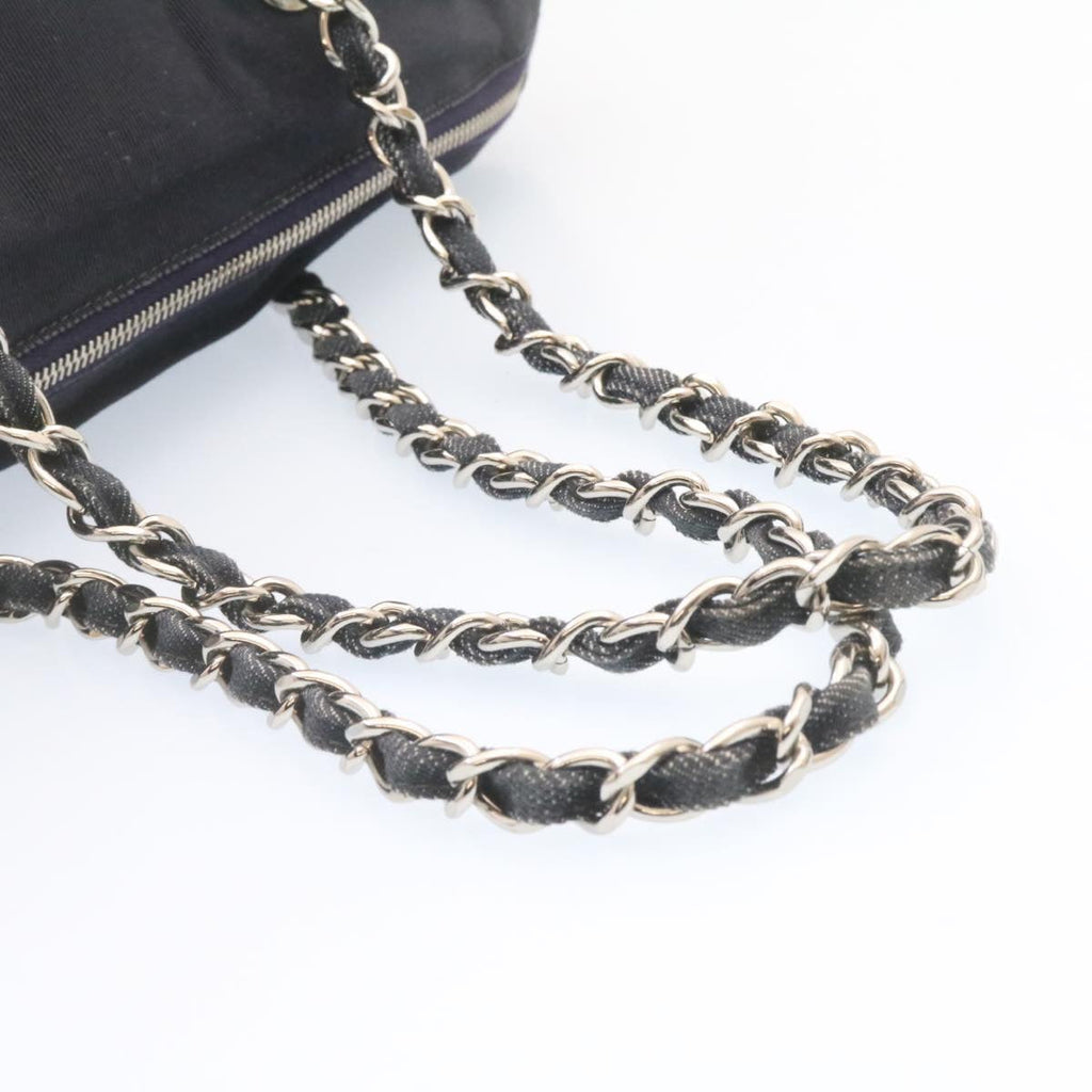 CHANEL Denim Matelasse Chain Shoulder Bag Navy CC  am1468gA