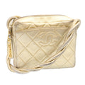 CHANEL Lamb Skin Matelasse Shoulder Bag Gold CC  am1684gA