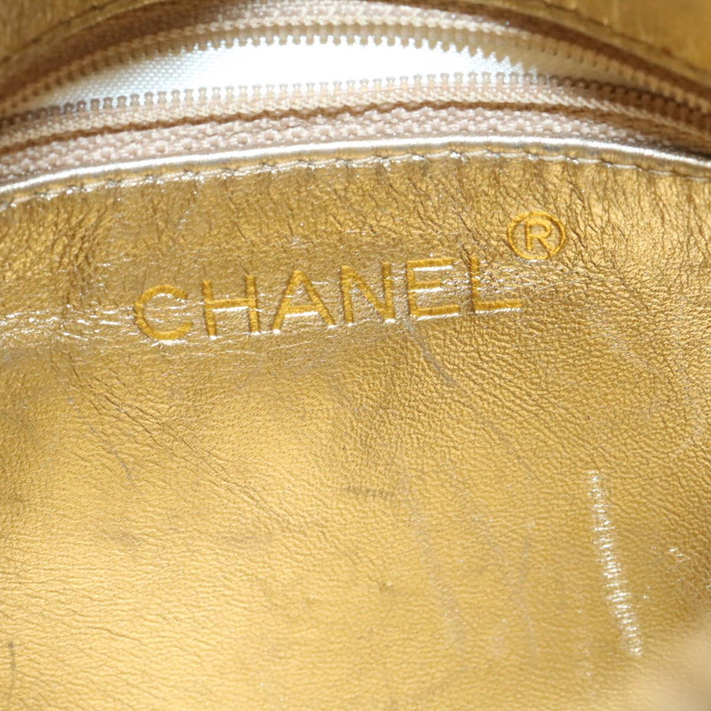 CHANEL Lamb Skin Matelasse Shoulder Bag Gold CC  am1684gA