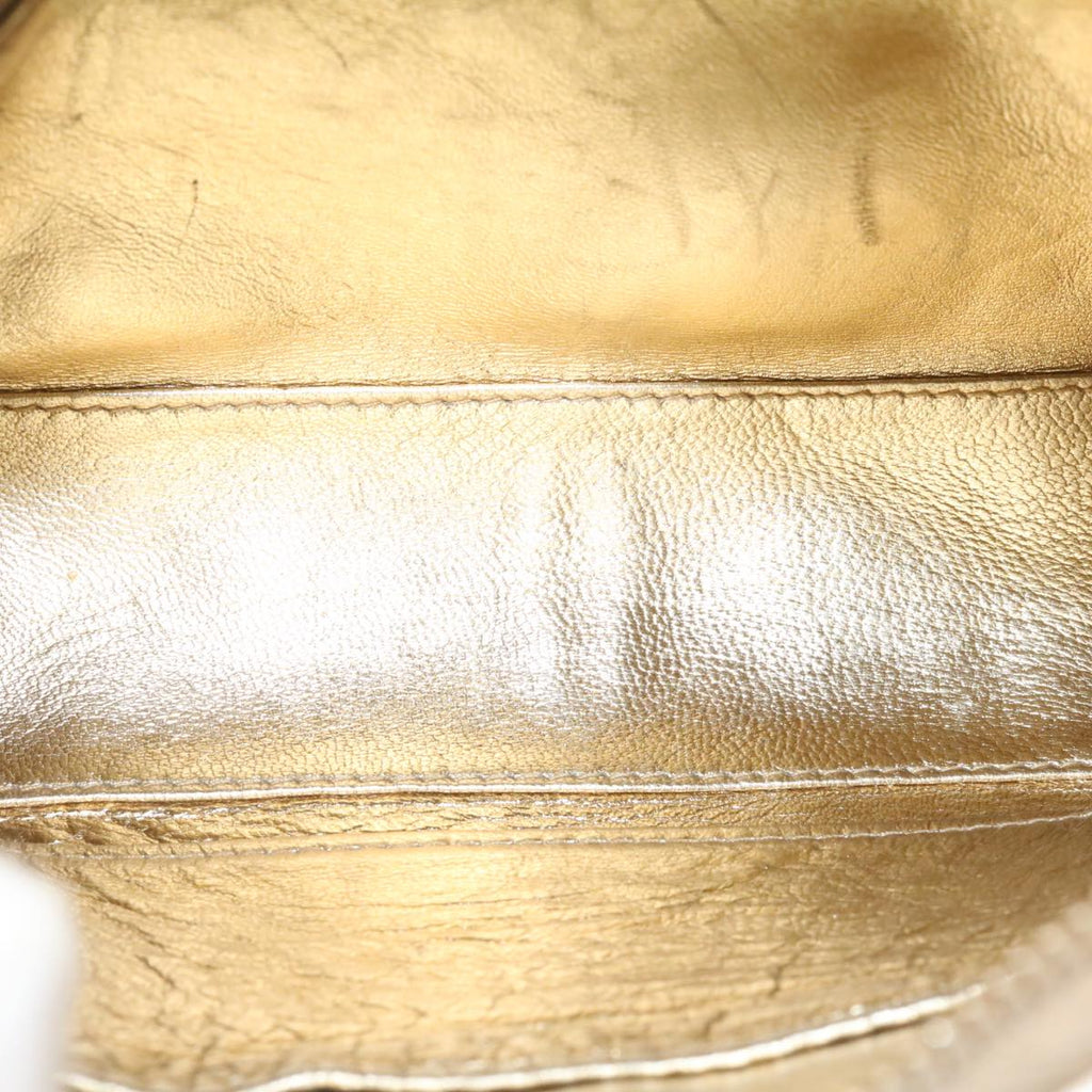 CHANEL Lamb Skin Matelasse Shoulder Bag Gold CC  am1684gA