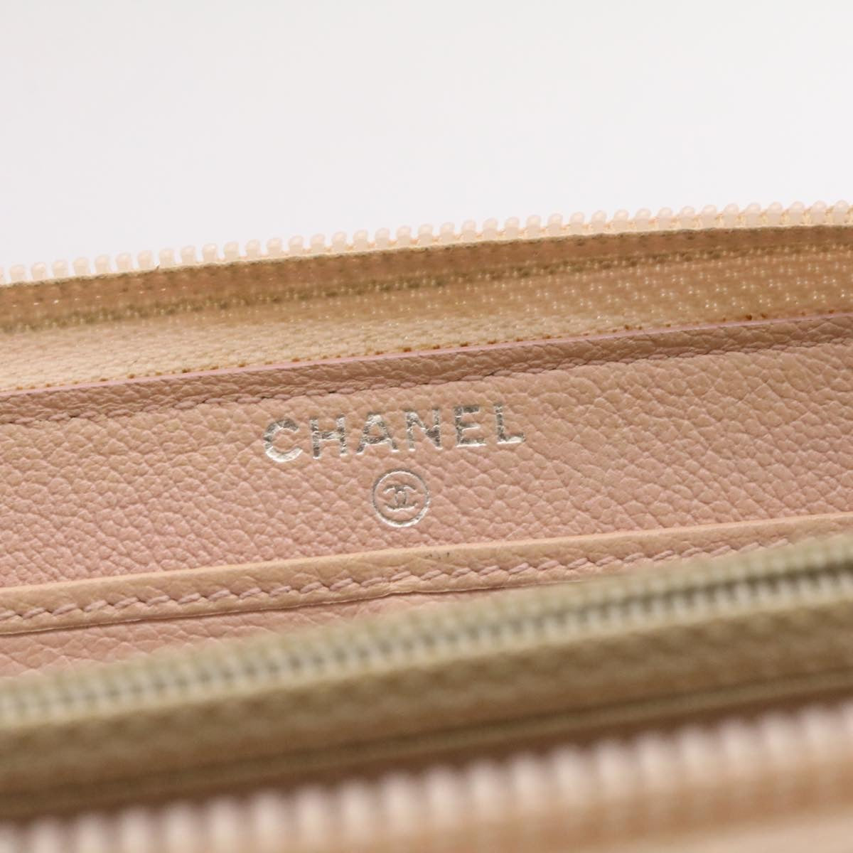 CHANEL Camelia Zip Around Wallet Leather Pink CC  am1797g
