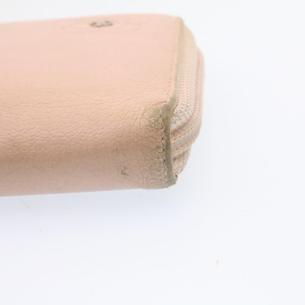 CHANEL Camelia Zip Around Wallet Leather Pink CC  am1797g