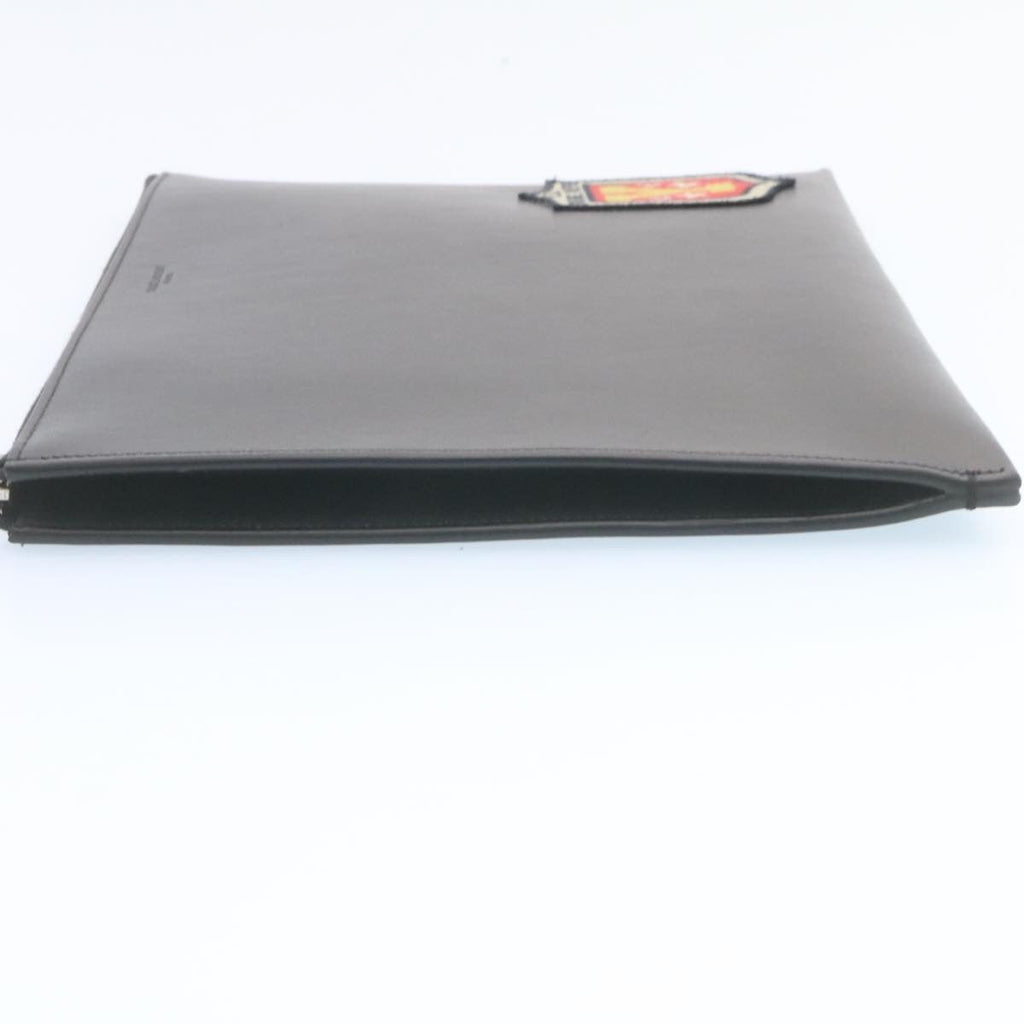 SAINT LAURENT Clutch Bag Leather Black Auth am1932gA
