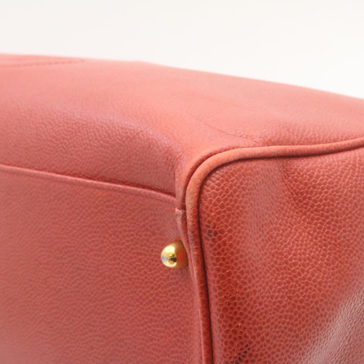 CHANEL COCO Mark Super model Chain Shoulder Bag Caviar Skin Red  am2162gA