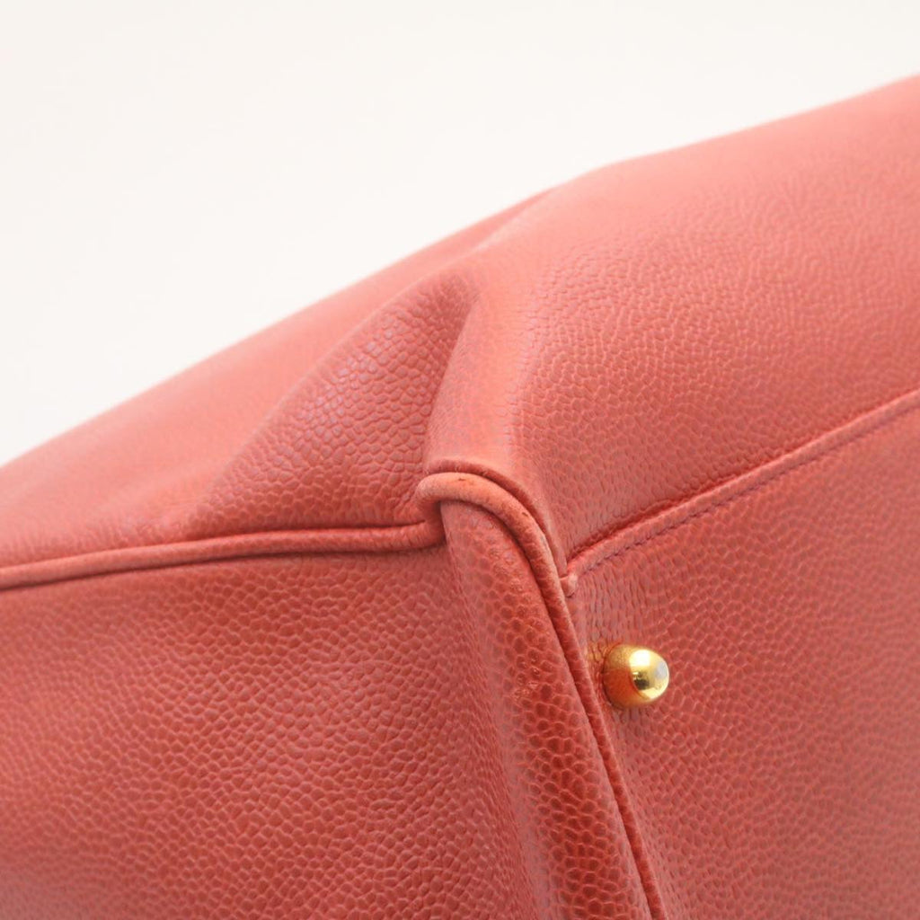 CHANEL COCO Mark Super model Chain Shoulder Bag Caviar Skin Red  am2162gA