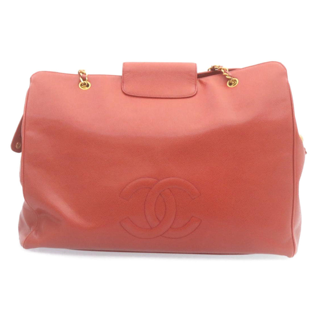 CHANEL COCO Mark Super model Chain Shoulder Bag Caviar Skin Red  am2162gA