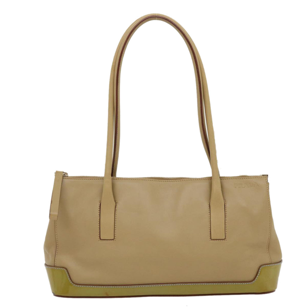 PRADA Hand Bag Leather Enamel Brown  am2386g