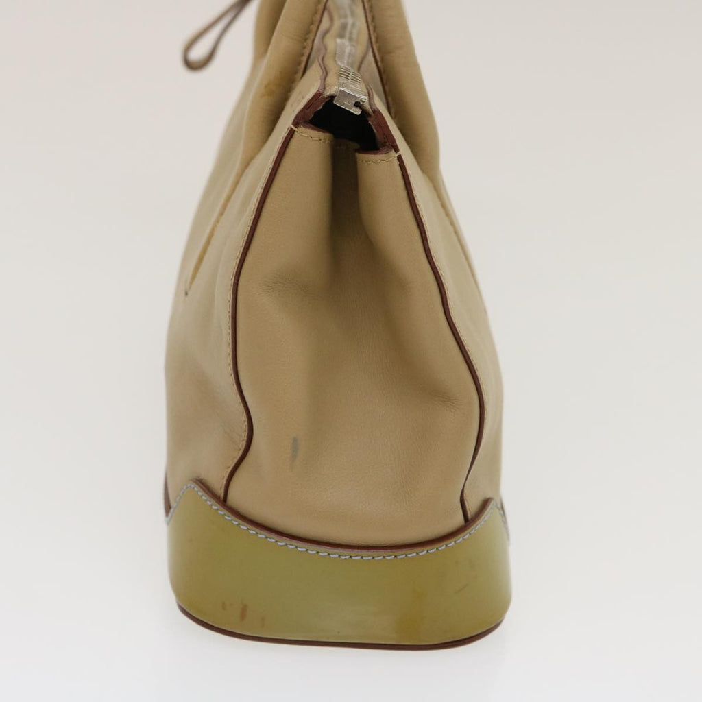 PRADA Hand Bag Leather Enamel Brown  am2386g