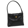 CHANEL Matelasse Shoulder Bag Lamb Skin Black CC  am2485gA