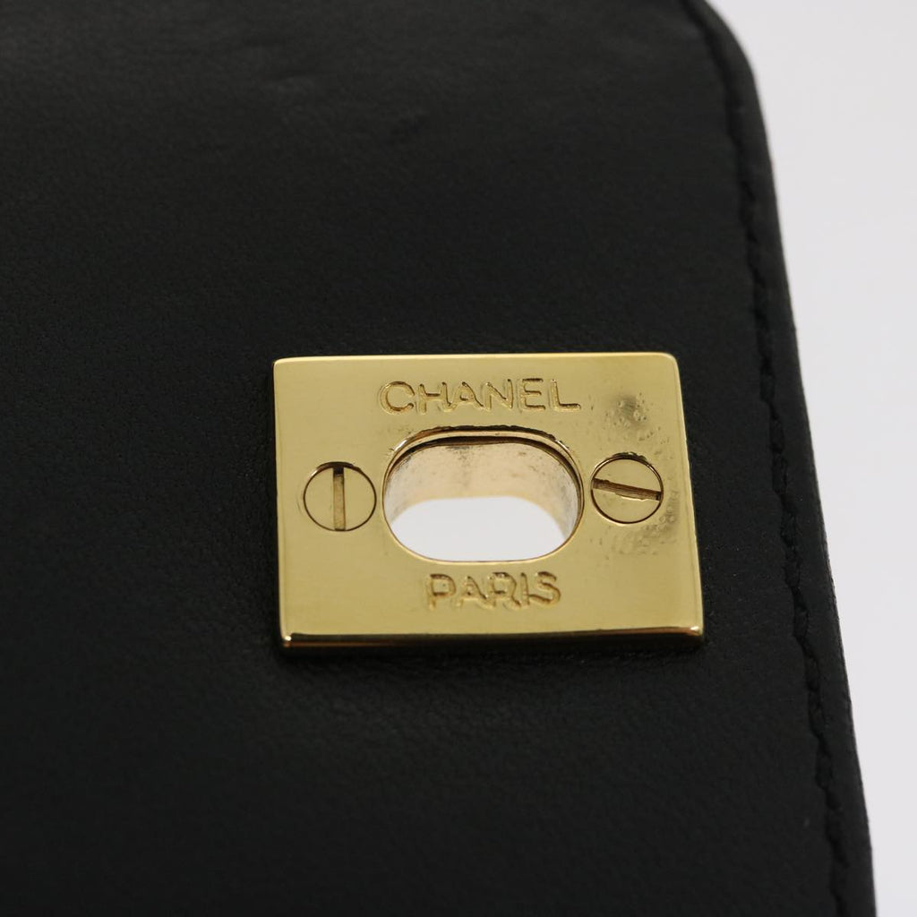 CHANEL Matelasse Shoulder Bag Lamb Skin Black CC  am2485gA