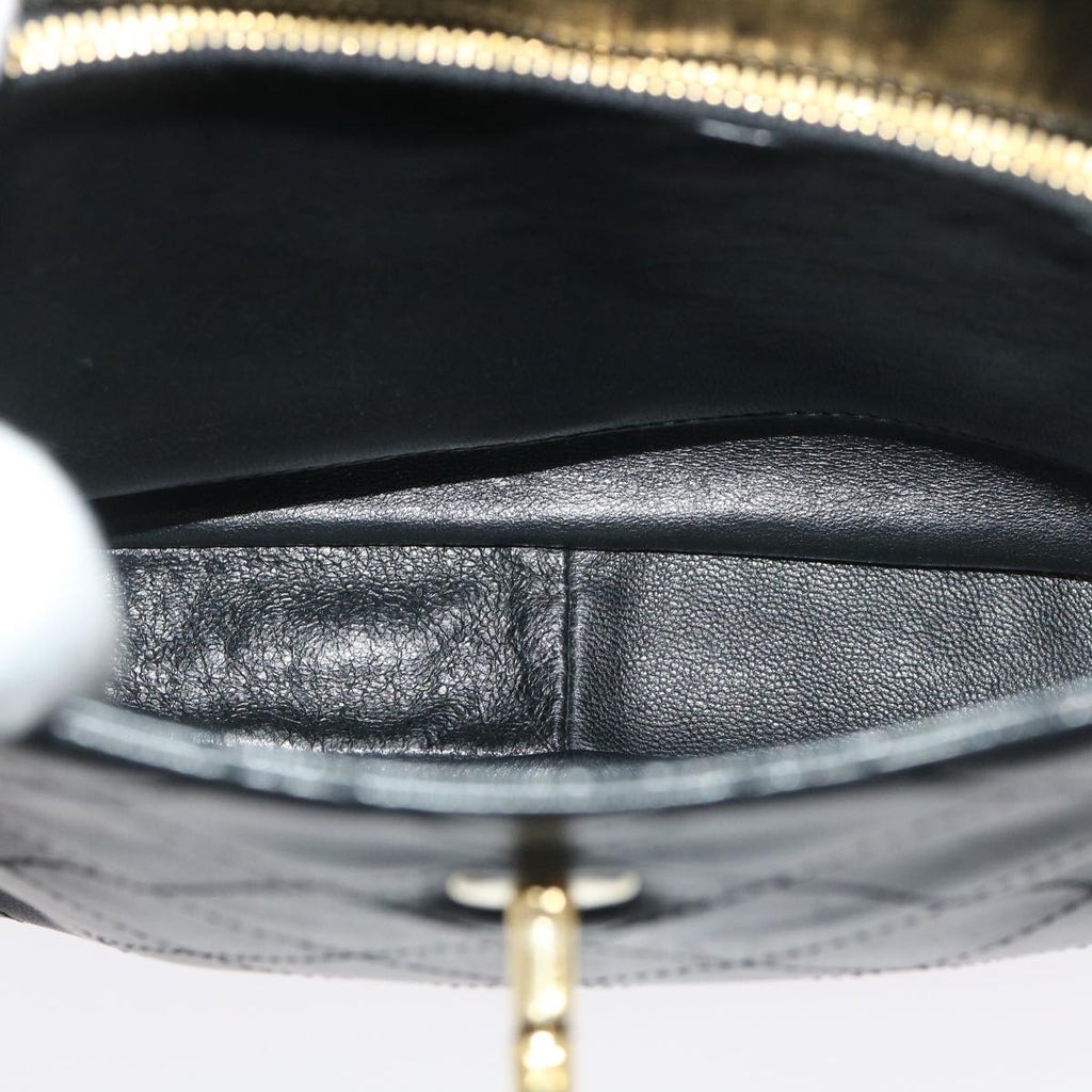 CHANEL Matelasse Shoulder Bag Lamb Skin Black CC  am2485gA