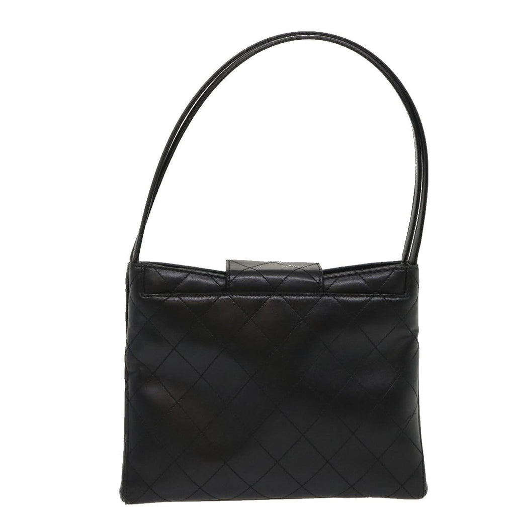 CHANEL Matelasse Shoulder Bag Lamb Skin Black CC  am2485gA