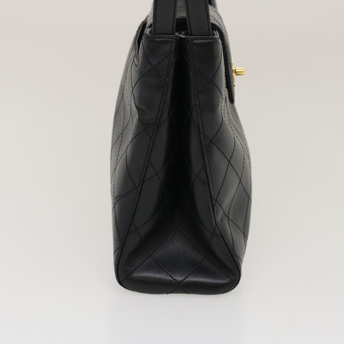 CHANEL Matelasse Shoulder Bag Lamb Skin Black CC  am2485gA
