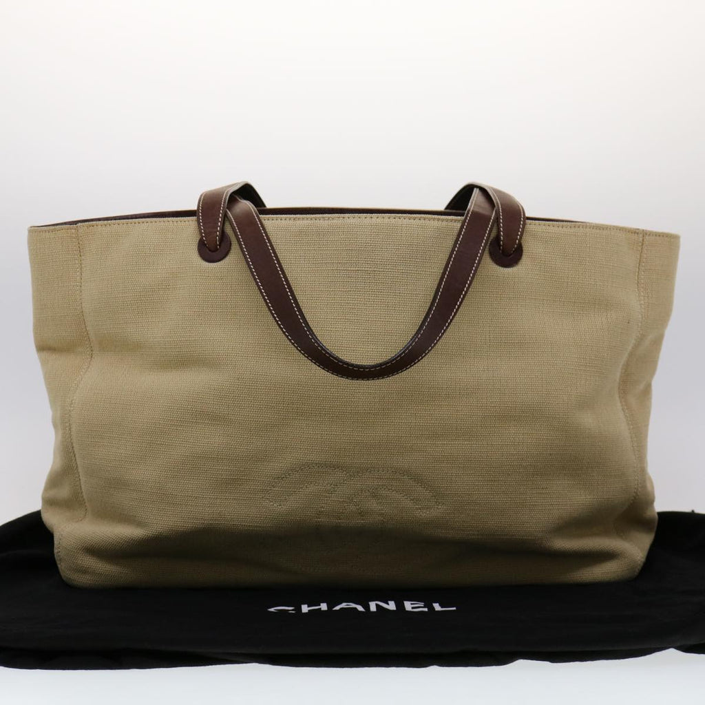 CHANEL COCO Mark Tote Bag Canvas Beige CC  am2628g