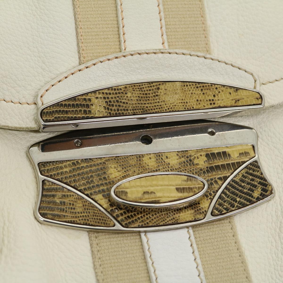 PRADA Tote Bag Leather White  am2648g