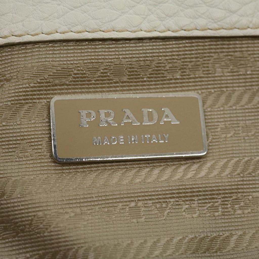 PRADA Tote Bag Leather White  am2648g