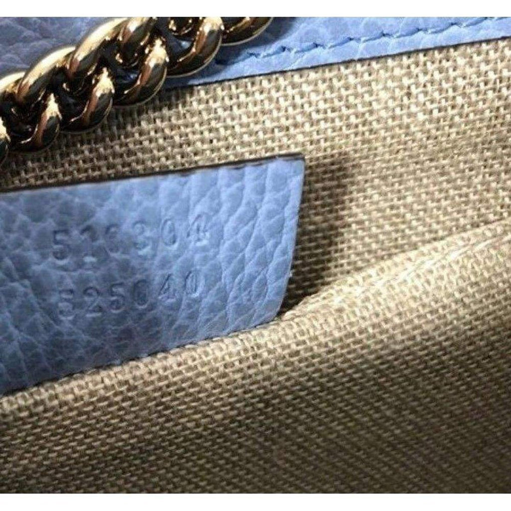 Blue Leather Marmont Interlocking GG Crossbody Bag