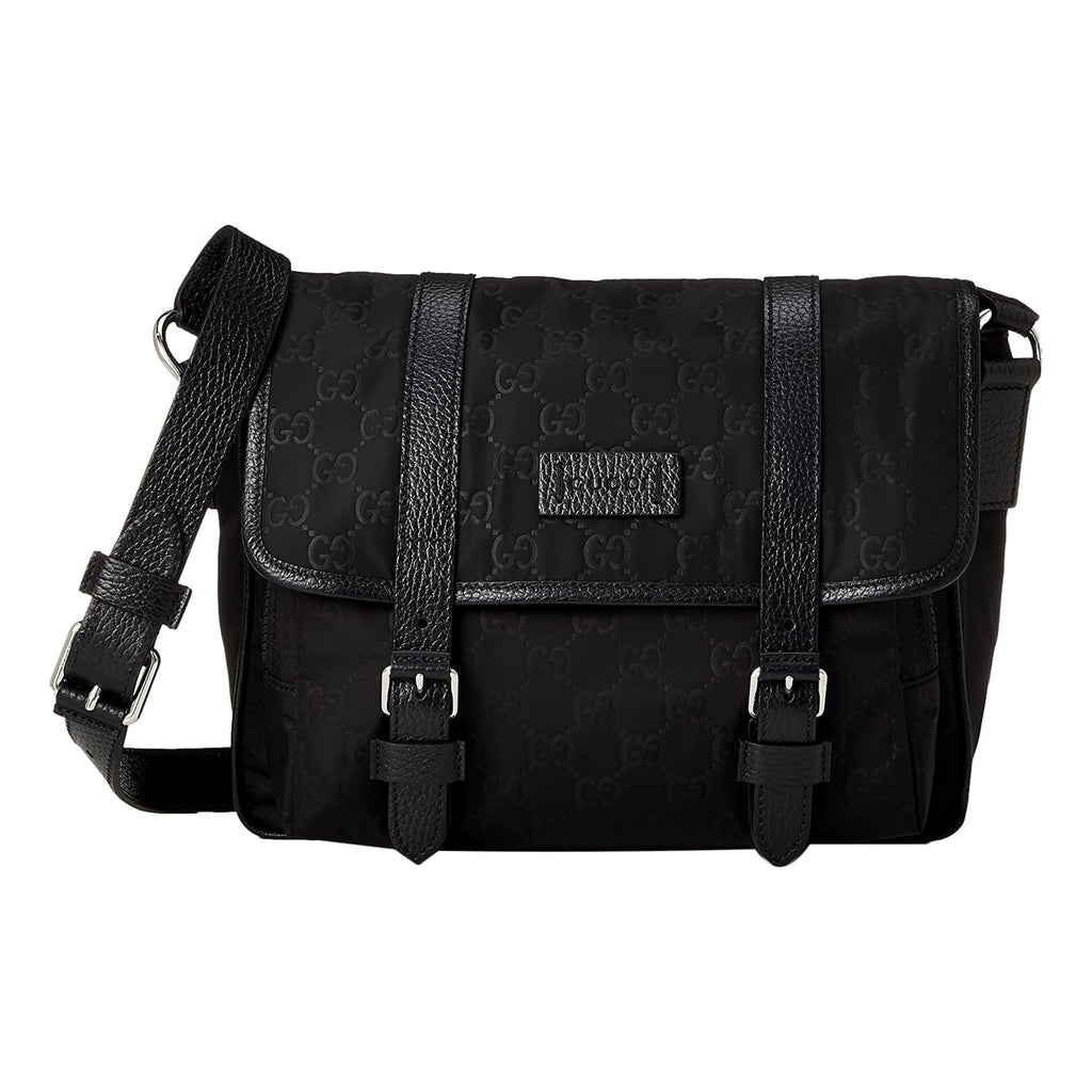 Gucci GG Logo Black Nylon Small Messenger Bag 510335