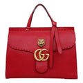 Gucci GG Marmont Animalier Red Top Handle Bag Leather Large