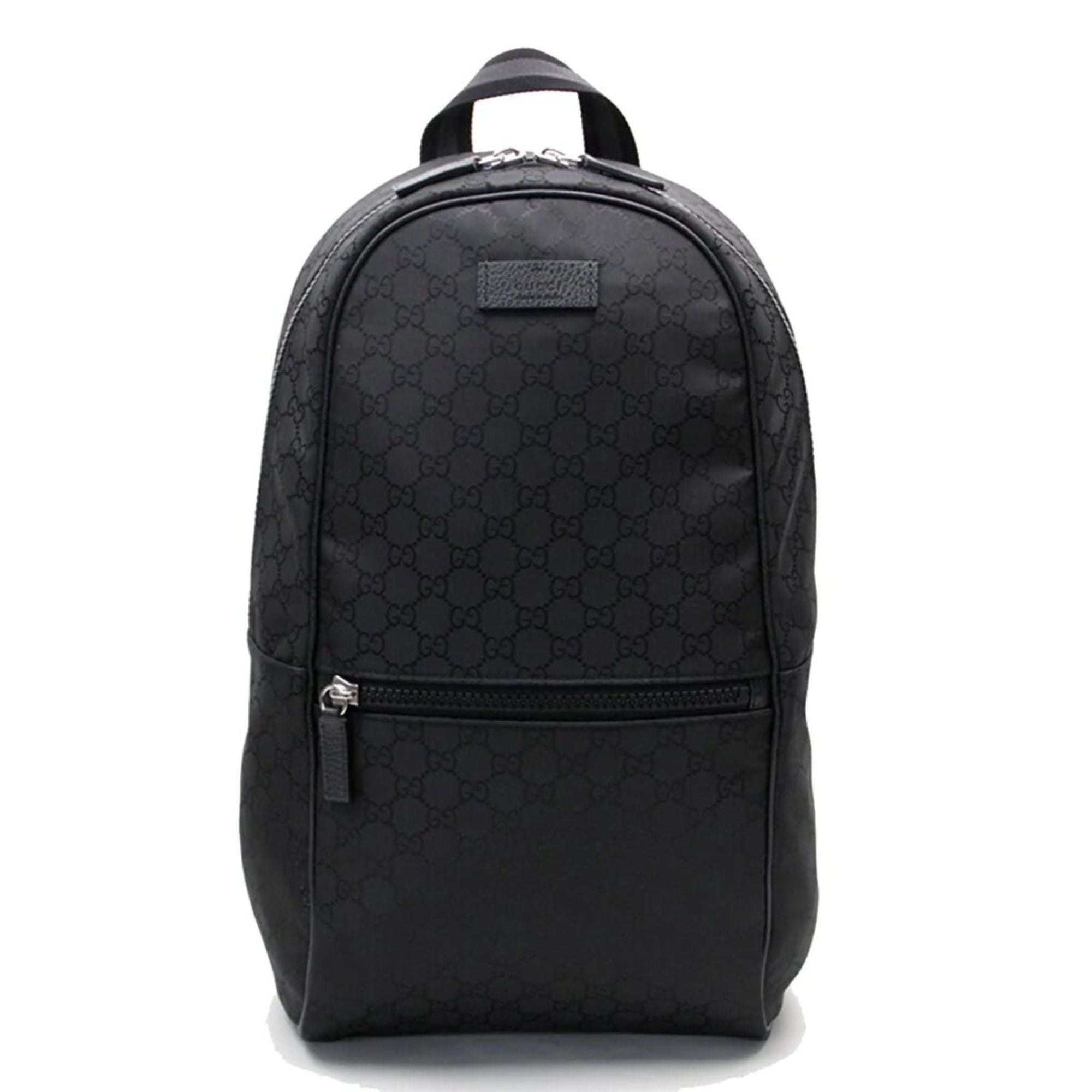Gucci Nylon GG Guccissima Black Slim Backpack Travel Bag 449181