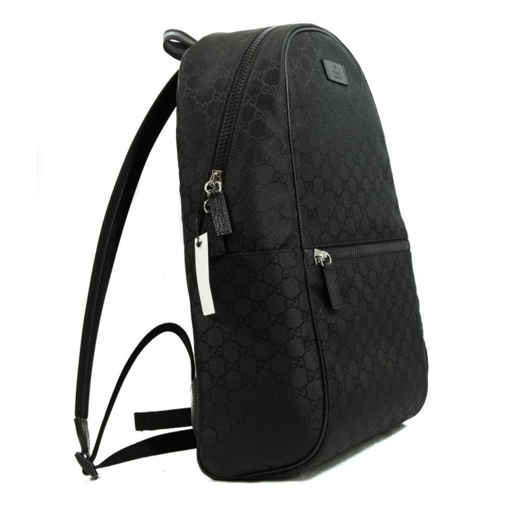 Gucci Nylon GG Guccissima Black Slim Backpack Travel Bag 449181